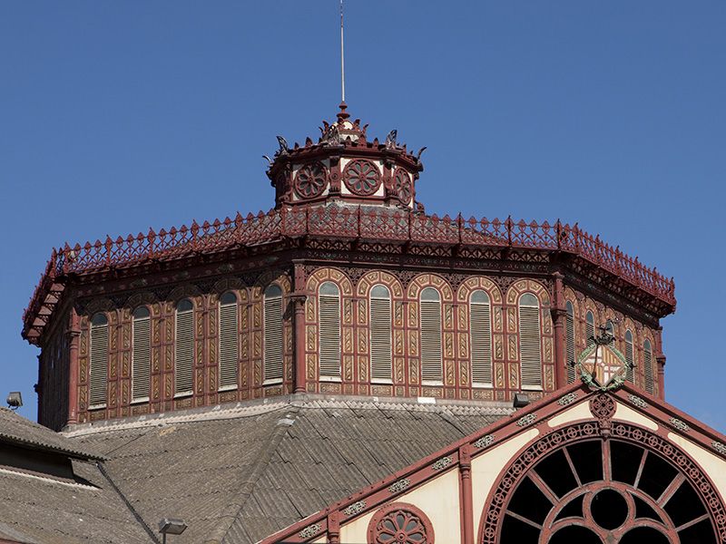 La cúpula típicamente modernista del mercado.